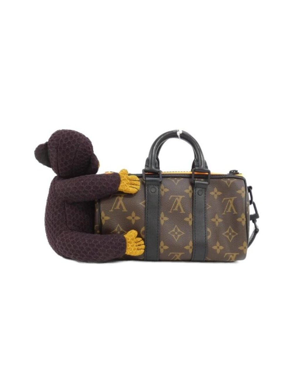 Louis Vuitton Monogram Keepall XS Boston Bag Brown Marron Black - Picture 2 of 6